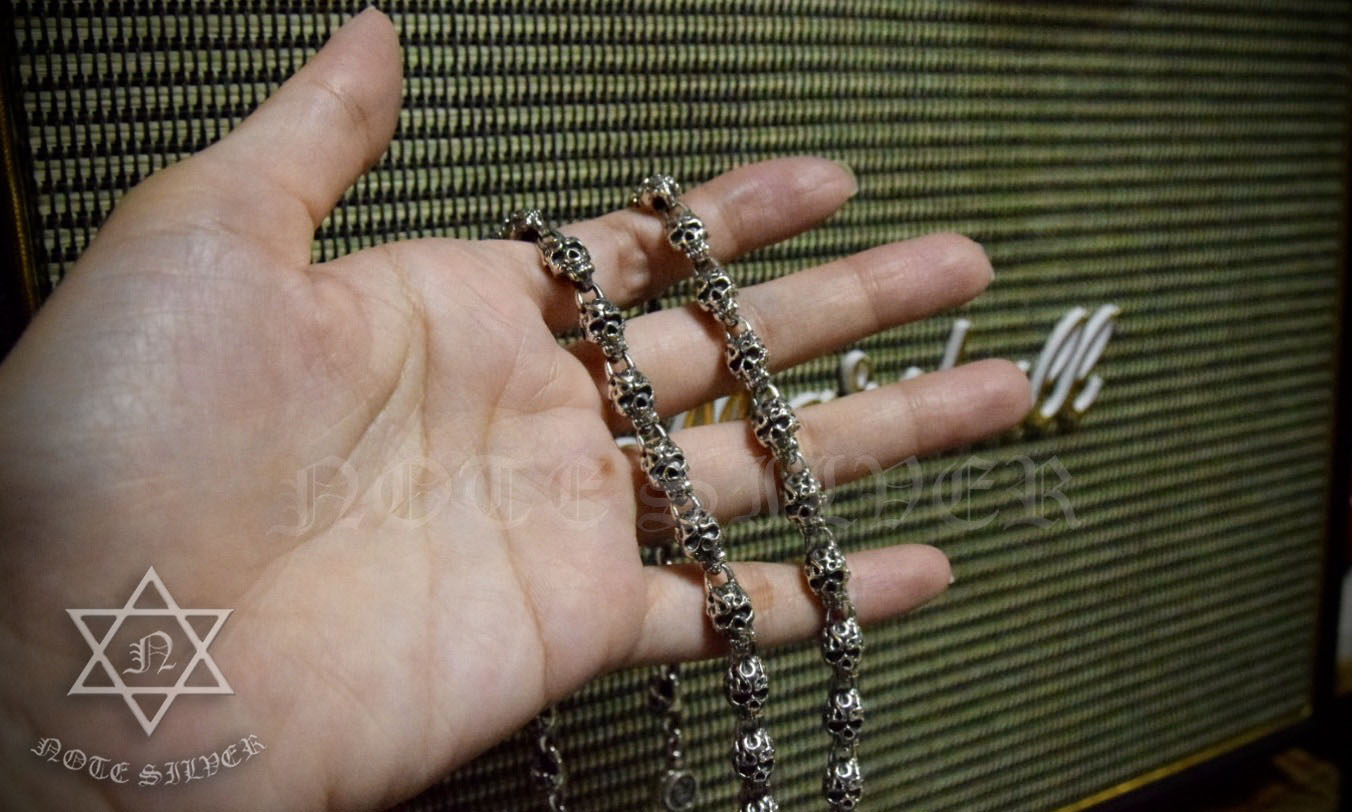 สร้อยคอเงินแท้ ลายหัวกะโหลก Skulls Necklace Sterling Silver NSNL1738