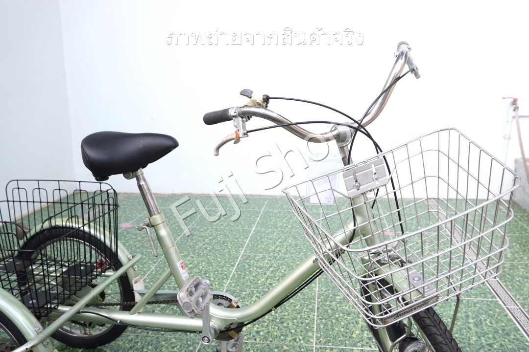 จักรยานสามล้อญี่ปุ่น - ล้อ 20/18 นิ้ว - มีเกียร์ - Maruishi - สีเขียว [จักรยานมือสอง]
