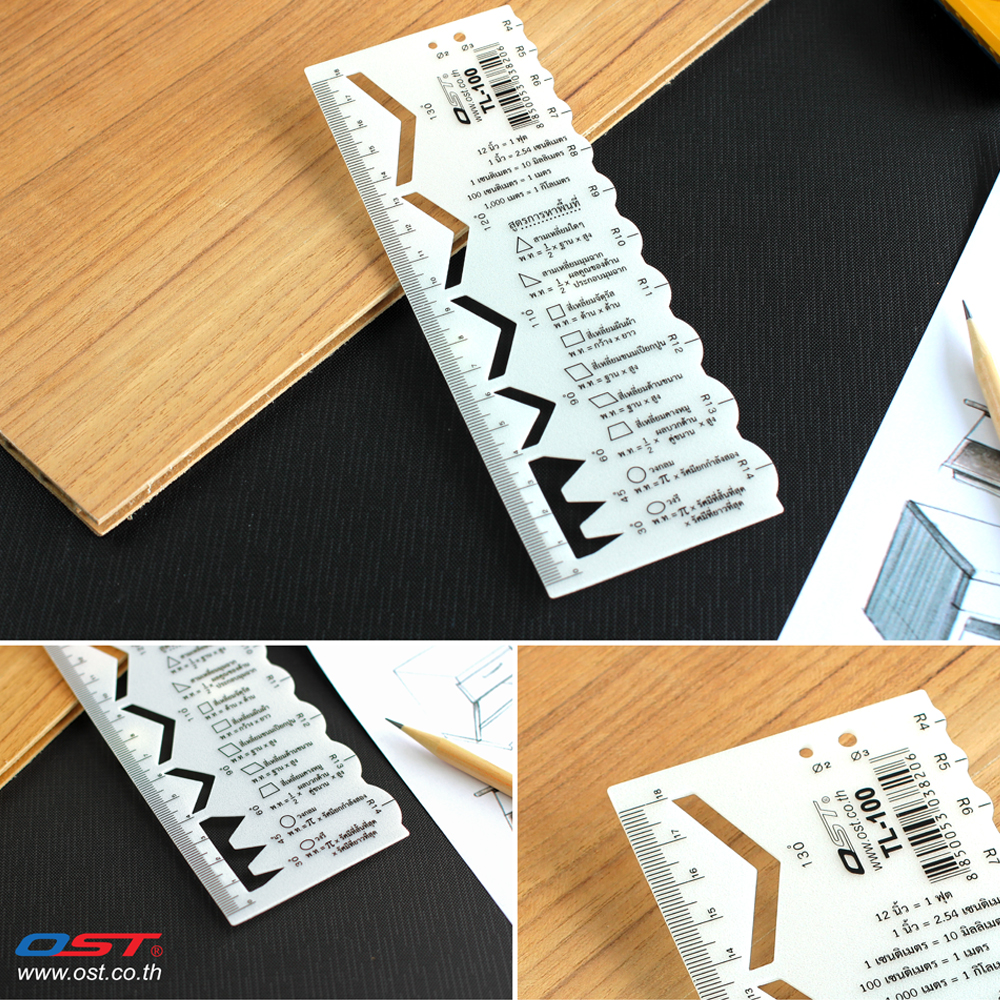 ไม้บรรทัด Graphic 7.3x19ซม. TL-100