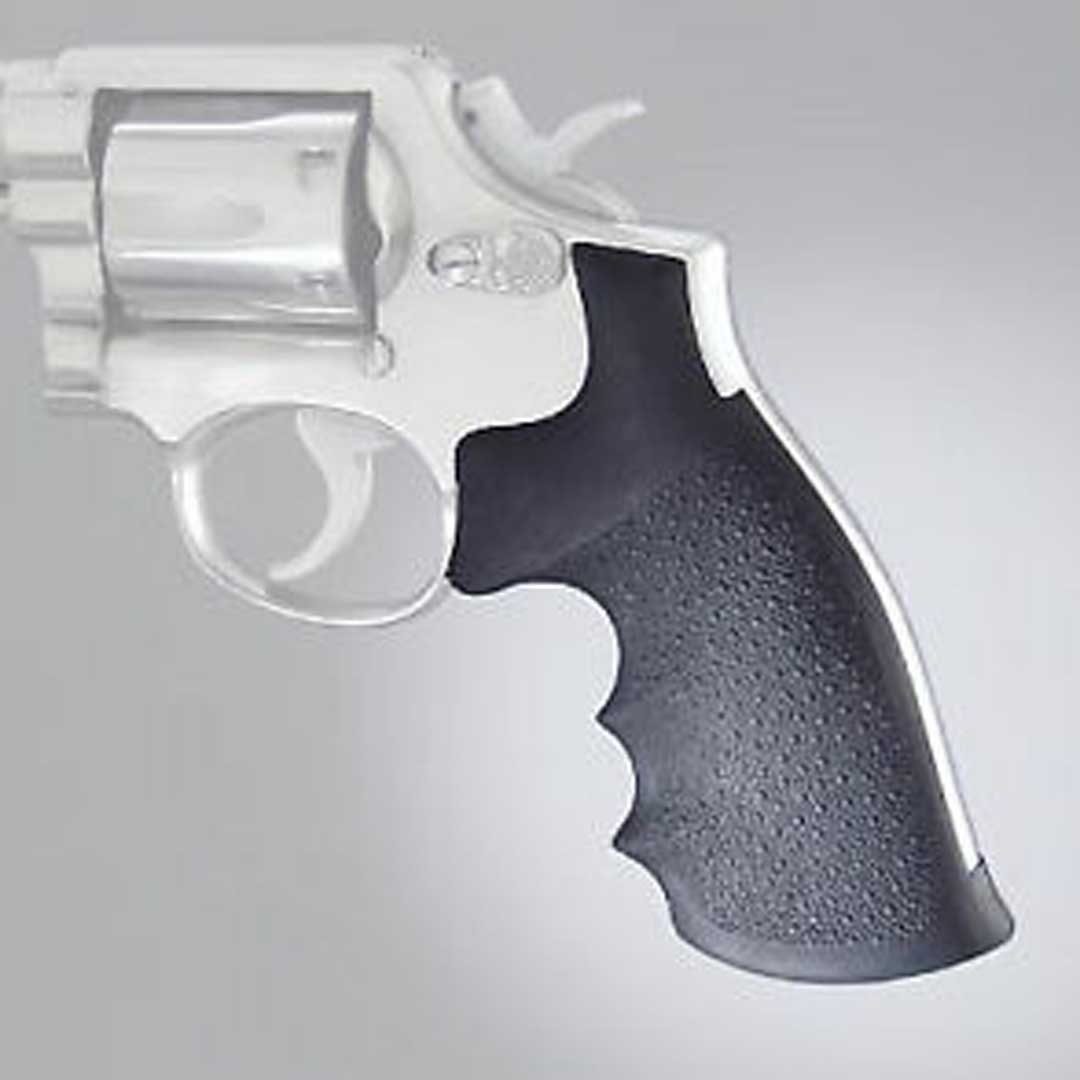 HOGUE 10000 ด้ามยางสีดำ แบบสั้น สำหรับปืน K,L Frame Square Butt, Models: 10,12,13,14,15,53,64,65,66,67,586,617,686 ของแท้จากอเมริกา