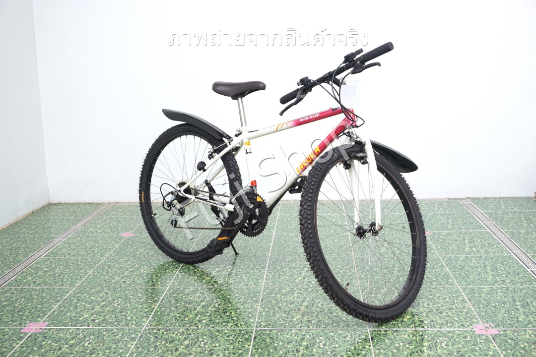 จักรยานเสือภูเขาญี่ปุ่น- ล้อ 26 นิ้ว - มีเกียร์ - โครโมลี่ - สีขาว [จักรยานมือสอง]