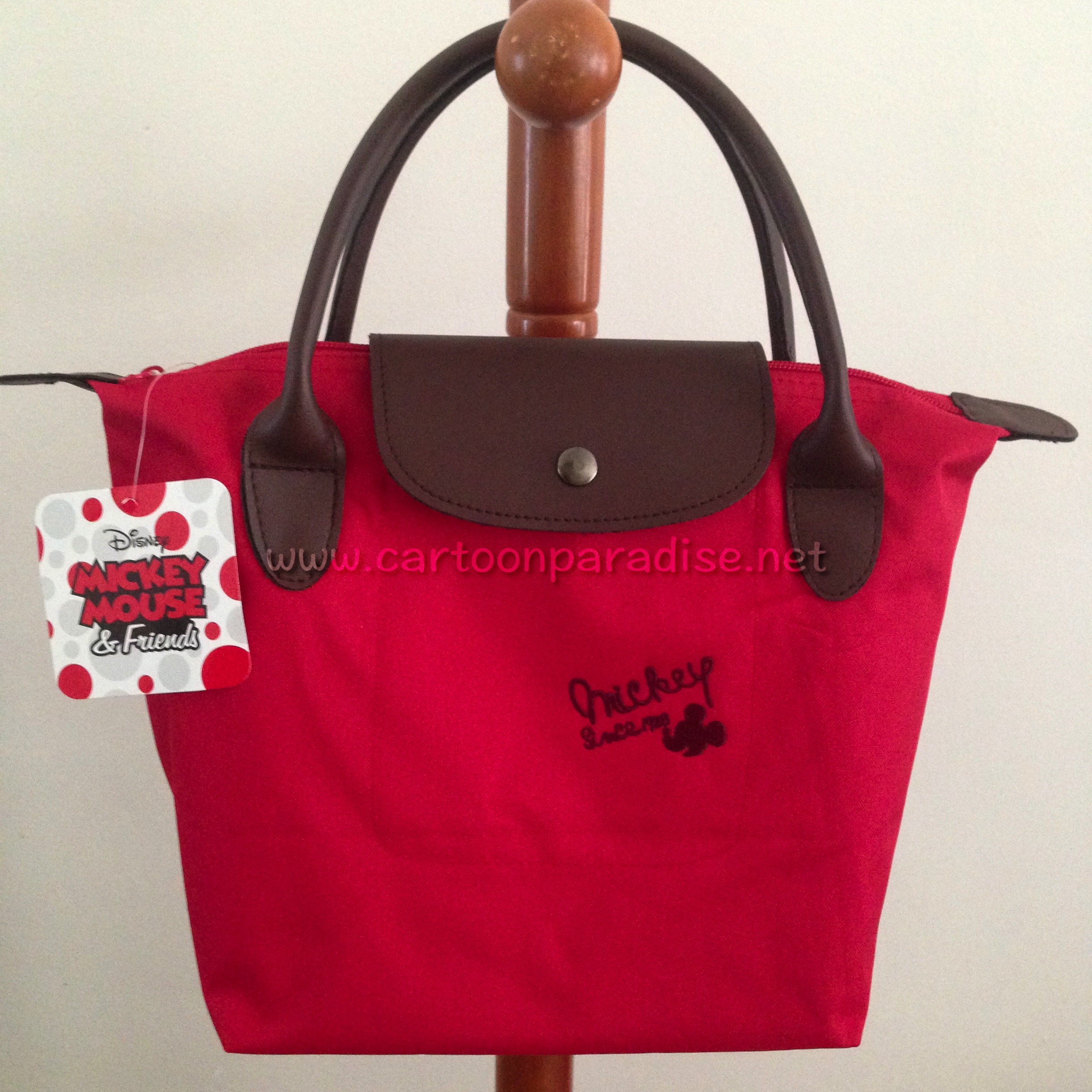 ดิสนีย์ (Disney) กระเป๋าถือ ดิสนีย์ มิกกี้เมาส์ ลิขสิทธิ์แท้ Disney Mickey Mouse Handbag Purse 31 c.m. x 22 c.m. (S) แดง (Red) เล็ก (Small)