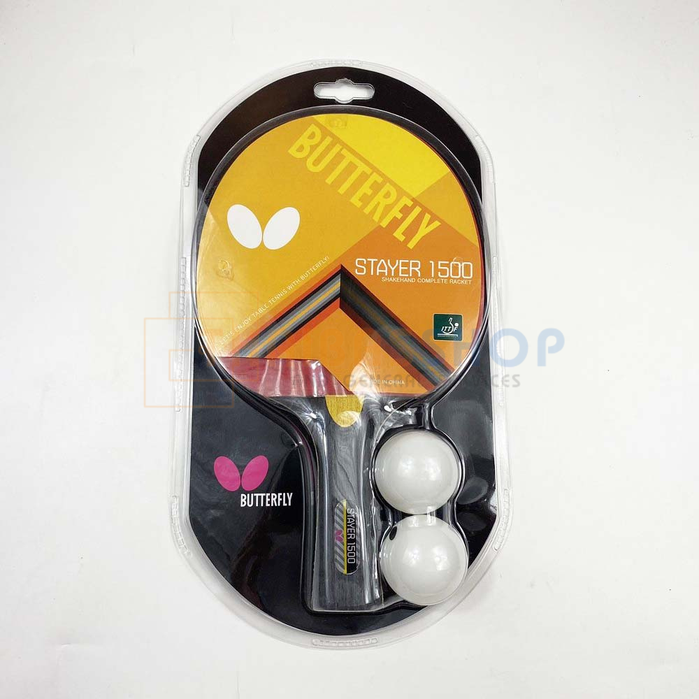 (ของแท้ 100%) Butterfly ไม้ปิงปอง รุ่น Stayer 1500 Butterfly Tabletennis แถมลูกปิงปอง butterfly