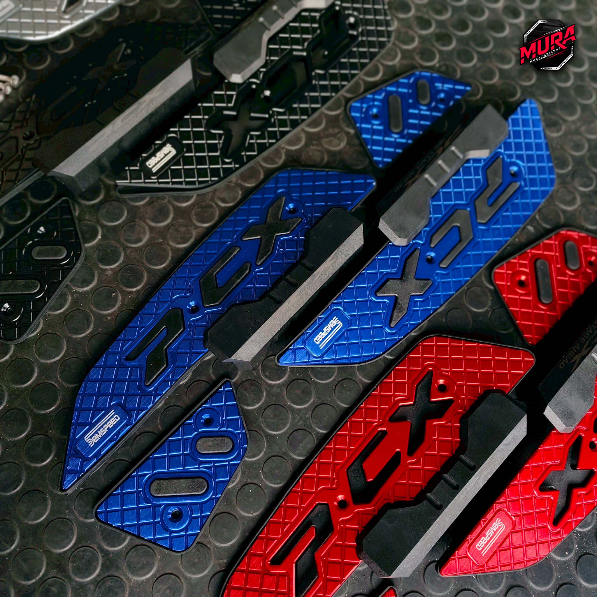 กพักเท้าหน้า Semspeed PCX160 ปี2025 มีมา 5 สี แบบมีกีนล้มข้าง ราคา 1250.-