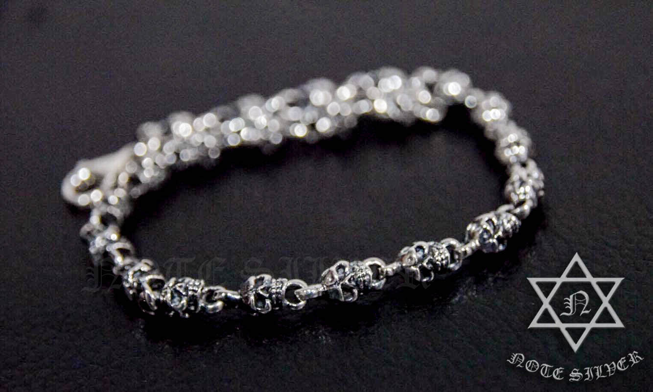 สร้อยข้อมือเงินแท้ หัวกะโหลกเล็ก Sterling Silver 925 NSSK1400