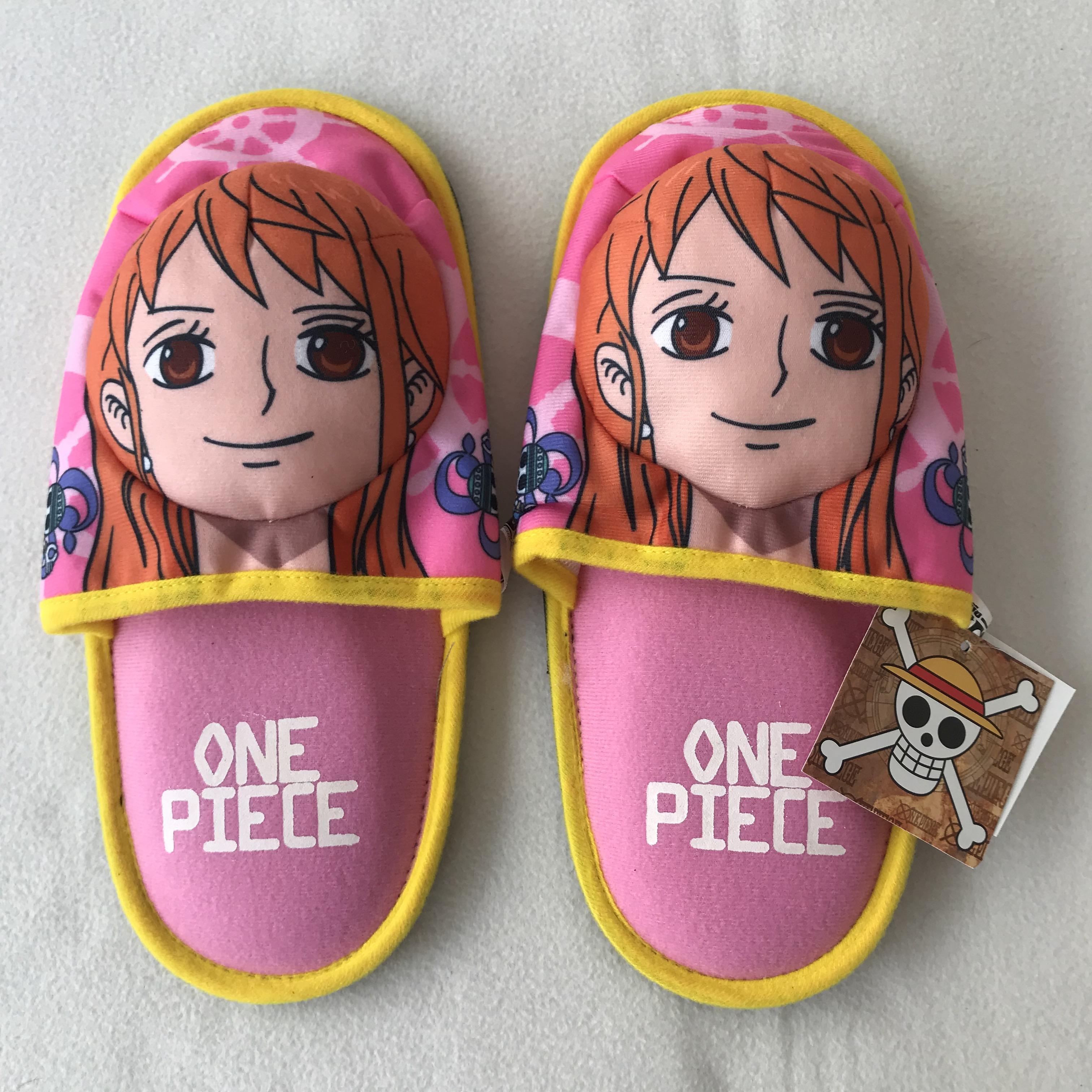One Piece รองเท้าใส่ในบ้าน รองเท้าแตะ วัน พีช นามิ ลิขสิทธิ์แท้ สำหรับผู้ใหญ่ One Piece Nami Slippers Shoes Sandal Pink Free Size