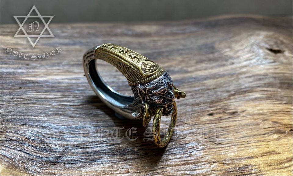 พวงกุญแจ หน้ายักษ์ Sterling Silver 925 NSPD2230