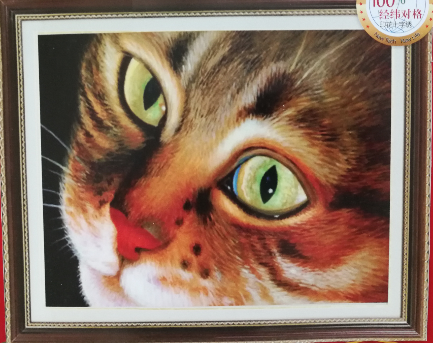 cat-1076 *สินค้าหมด* ชุดปักครอสติช ลายแมวน้อยตาโต (งานปักเต็มลาย ไม่มีเดินเส้น) ขนาด 46*40 ซม.ผ้าครอสติช 11CTพิมพ์ลายปักบนผ้า ไหมคอตตอน 43 สี ผังลาย เข็ม