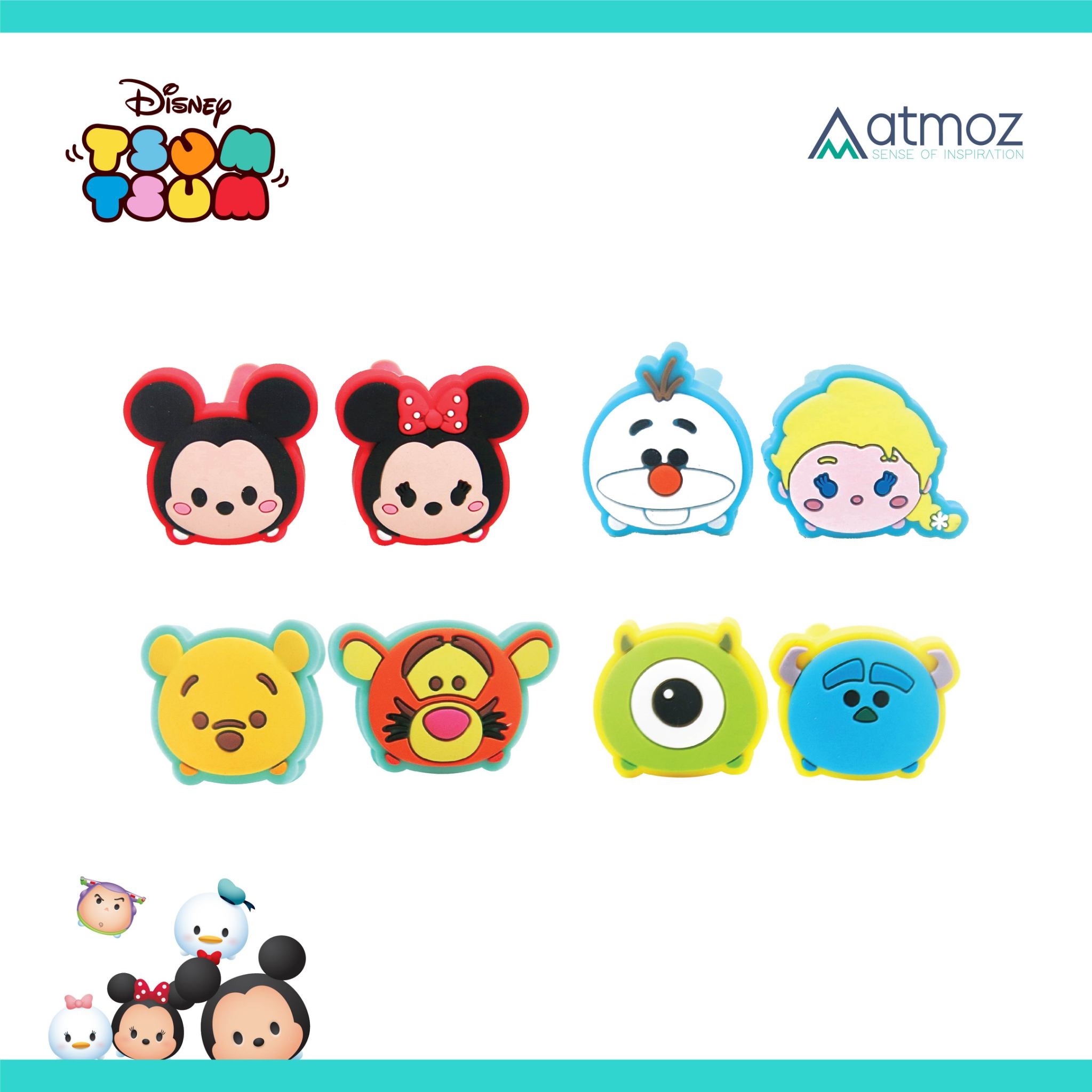 Perfume Clip Disney Atmoz Tsum Tsum Cartoon Edition น้ำหอมปรับอากาศในรถยนต์ คลิปเสียบช่องแอร์ ลายการ์ตูนดิสนีย์