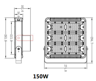 โคมไฟ LED Flood light 150W Model. GT01E-150W-W