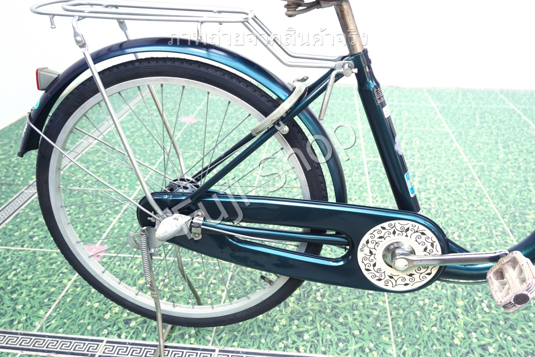 จักรยานแม่บ้านญี่ปุ่น - ล้อ 22 นิ้ว - เกียร์ดุม 3 สปีด - ไฟหน้าอัตโนมัติ - Asahi - สีเขียว [จักรยานมือสอง]