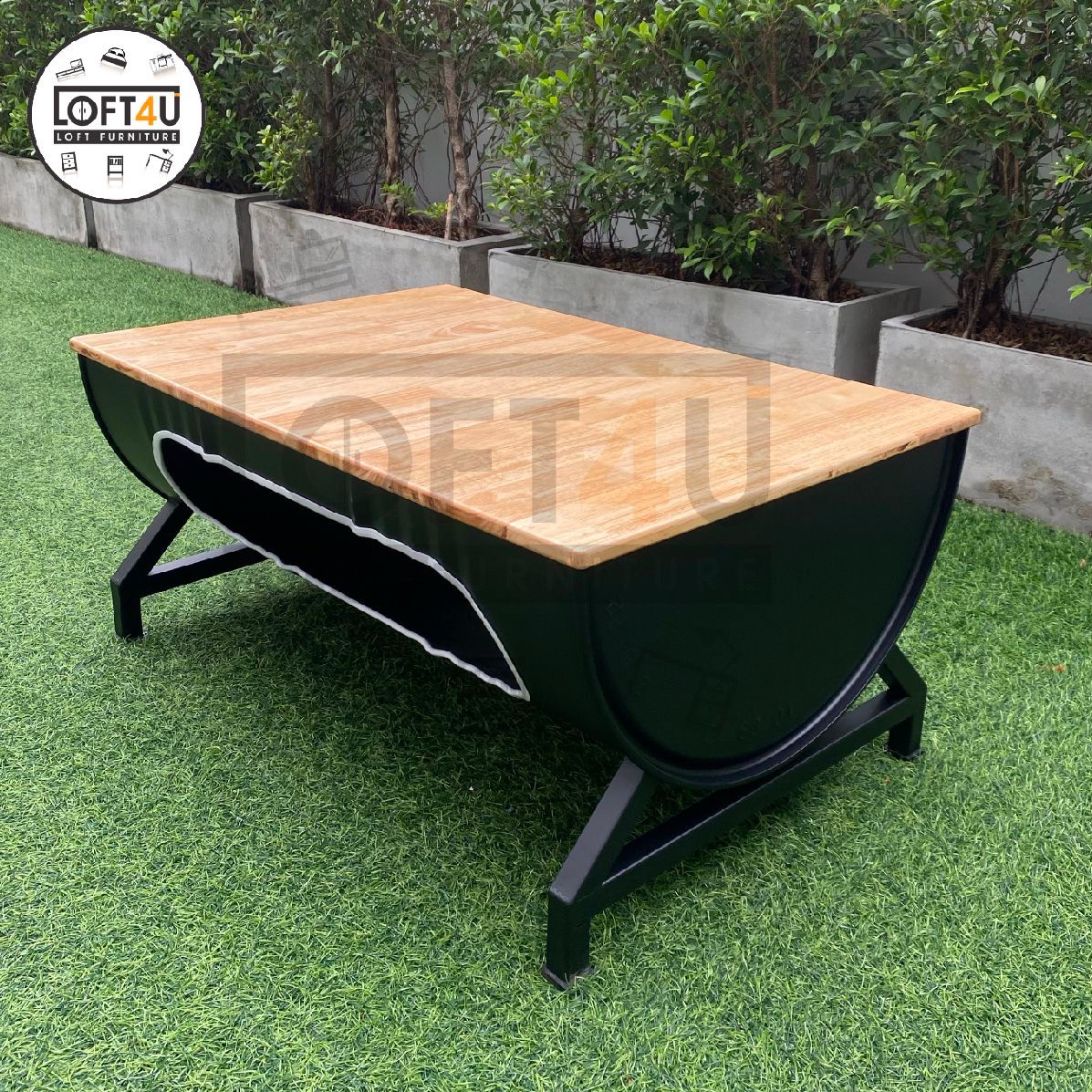โต๊ะกลาง : Steel Barrel Table (60x90Cm)