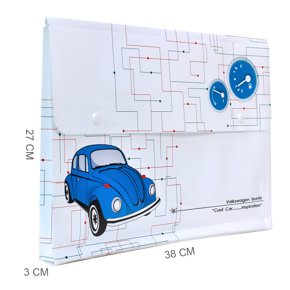ขนาดซองกระดุม F4 แนวนอน ขยายข้าง ลายคูลคาร์ XF-518