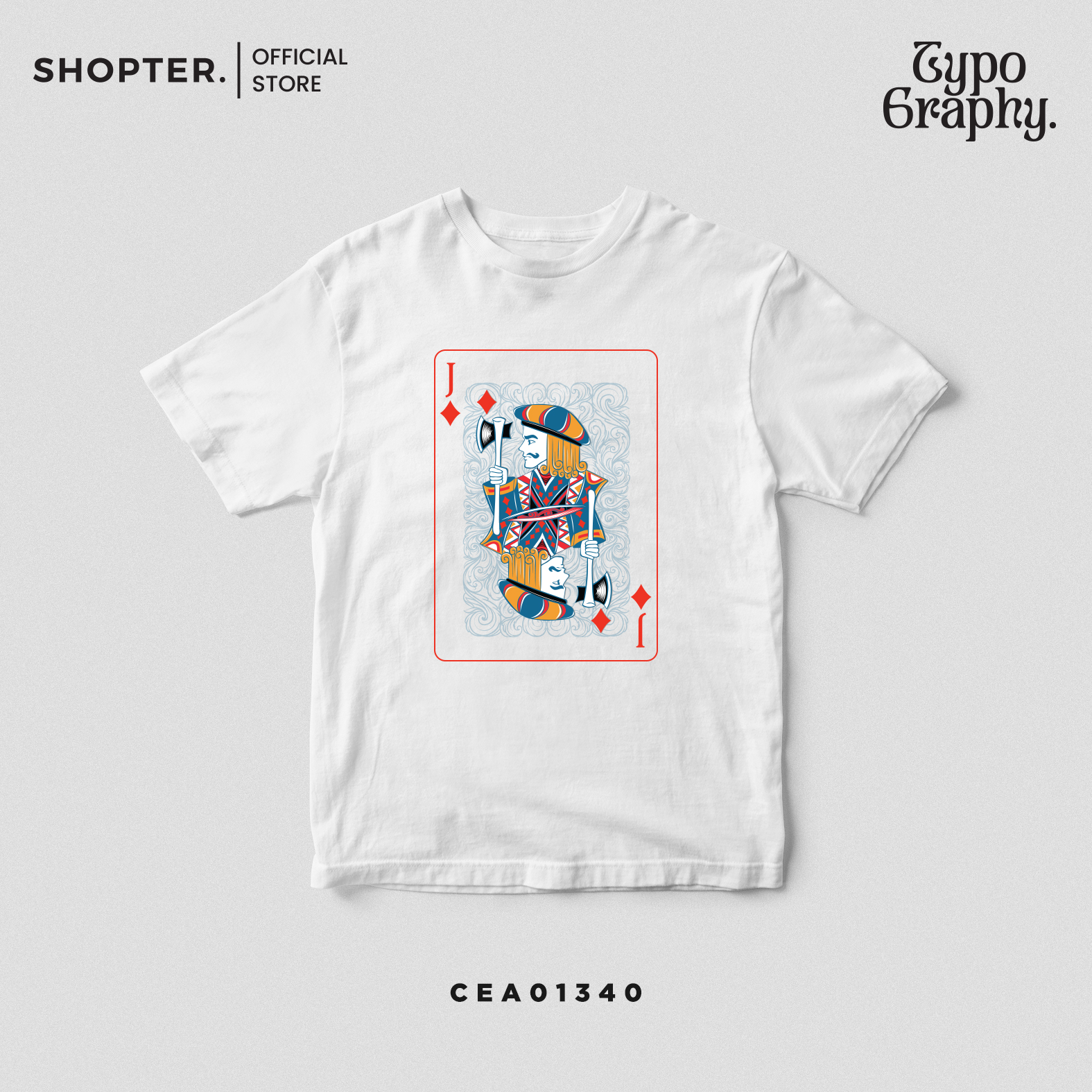 เสื้อยืด พิมพ์ลาย ลายไพ่ รหัส CEA01340-CEA01345 #เสื้อยืด #ไพ่ #Typography