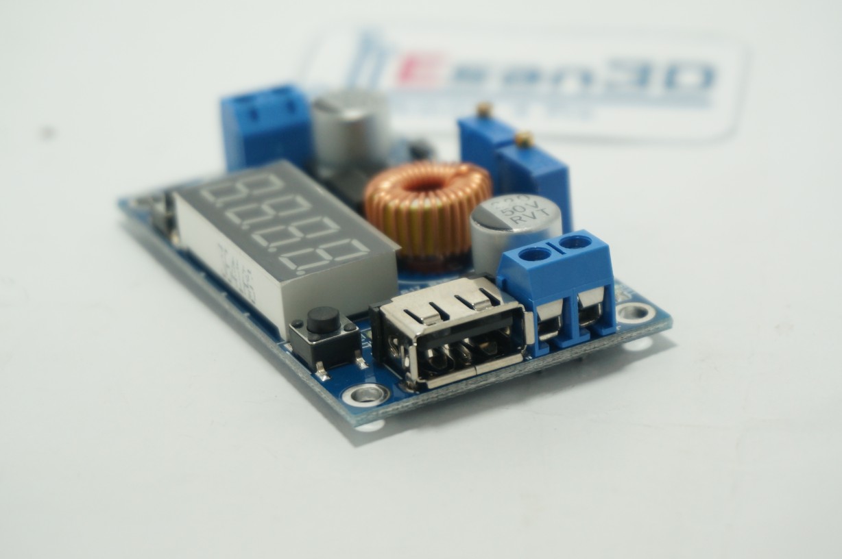 DC-to-DC Step Down XL4015 (5A) พร้อม LED ปรับแรงดันและลิมิตกระแส สำหรับชาร์จแบตเตอรี่