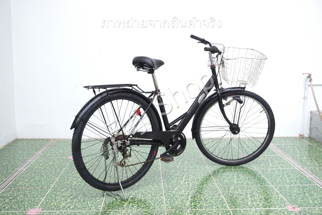 จักรยานแม่บ้านล้อโต ญี่ปุ่น - ล้อ 27.5x1.95 - เกียร์ 6 สปีด - ไฟหน้าอัตโนมัติ - Neosage - สีดำ [จักรยานมือสอง]