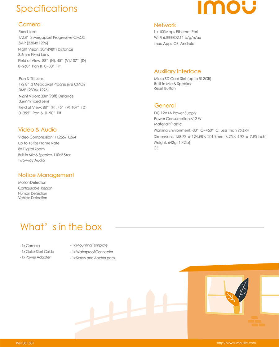 IMOU CRUISER DUAL 6MP (3MP + 3MP) IPC-S7XP-6M0WED กล้องวงจรปิดระบบ IP WIFI มีไมค์และลำโพงในตัว ใช้งานภายนอกได้ BY BILLIONAIRE SECURETECH CRUISER DUAL 6MP