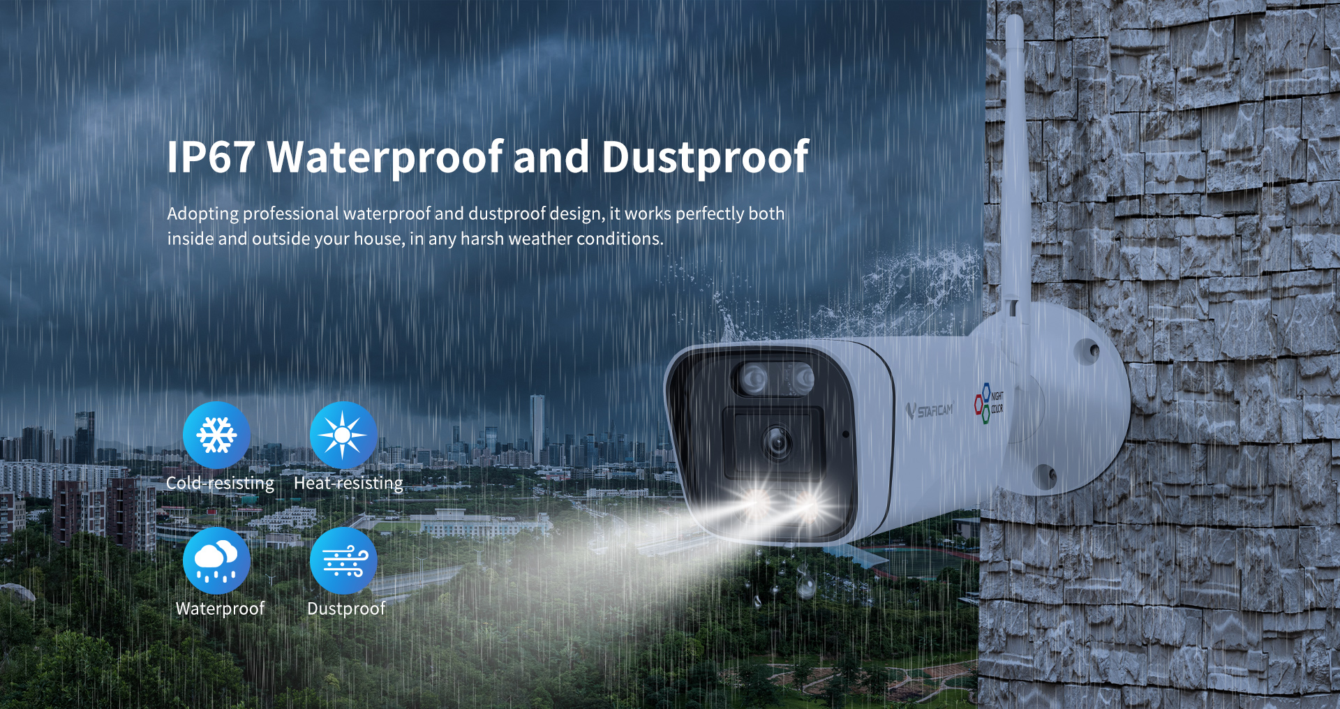 Vstarcam CS58Q-UV กล้องวงจรปิดระบบ IP WIFI 4 MP มีไมค์และลำโพงในตัว Black Light Full Color รองรับ Dual-Band Wifi ติดตั้งภายนอกได้ BY BILLIONAIRE SECURETECH CS58Q-UV