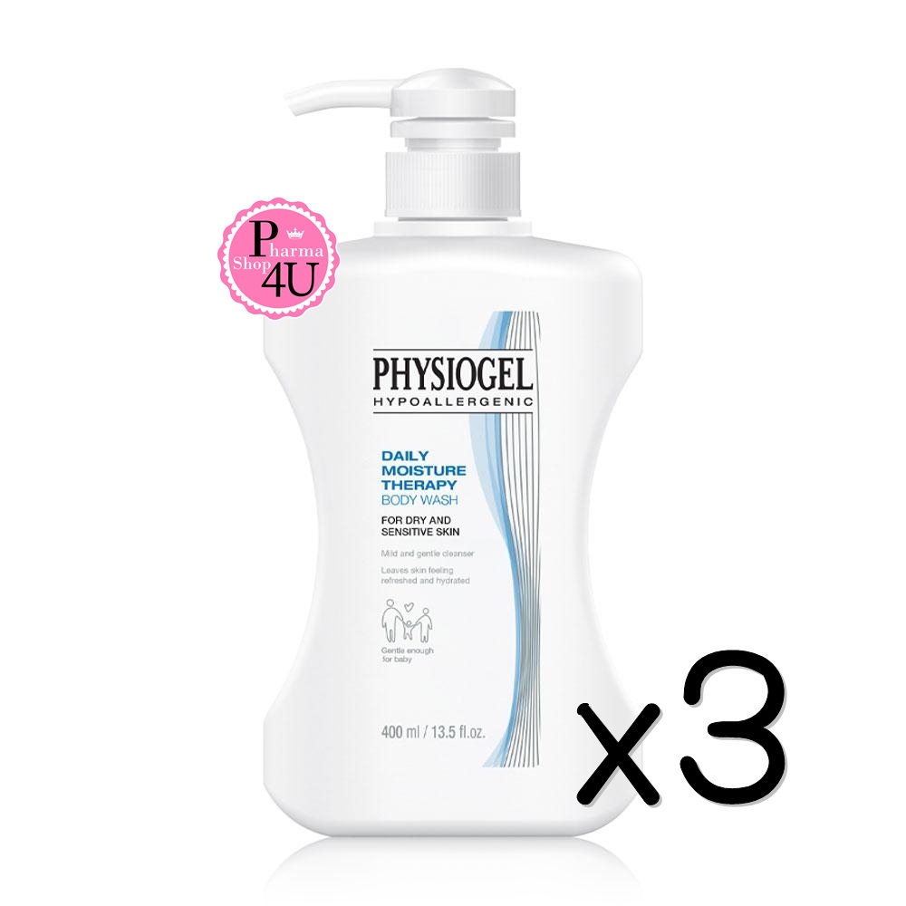 (ซื้อ3 ราคาพิเศษ) Physiogel Daily Moist Therapy Body Wash ฟิสิโอเจล เดลี่ มอยส์เจอร์ เธอราพี บอดี้ วอช 400ML.
