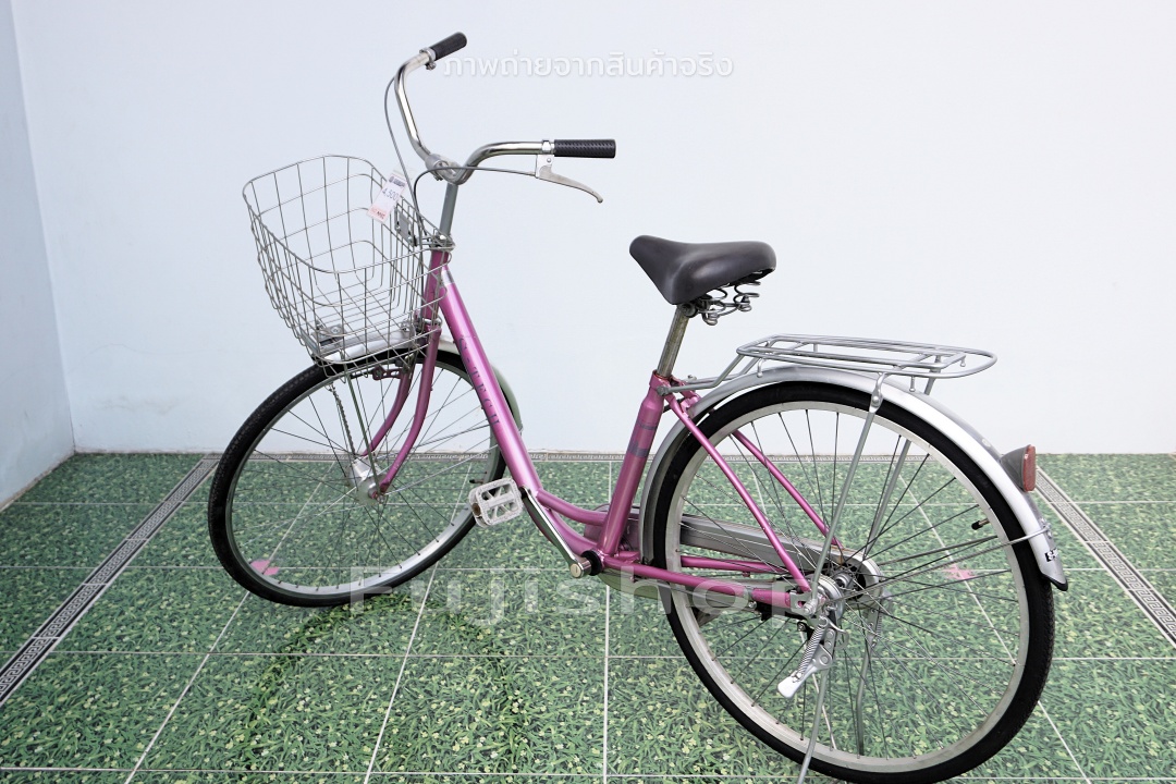 จักรยานแม่บ้านญี่ปุ่น - ล้อ 26 นิ้ว - ไม่มีเกียร์ - ไฟหน้าอัตโนมัติ- S-Tech - สีชมพู [จักรยานมือสอง]
