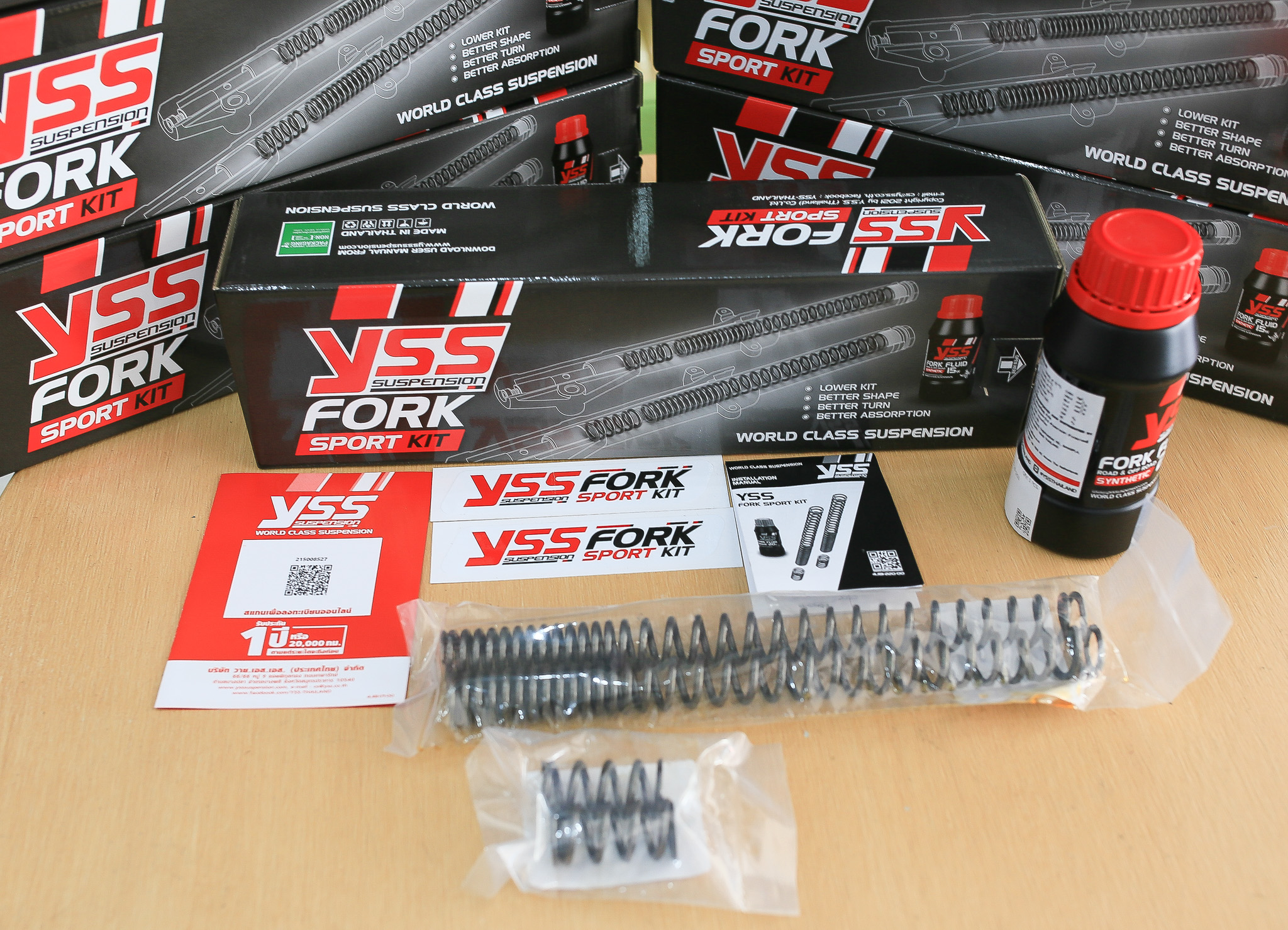 สปริงหน้าโหลด YSS FORK SPORT KIT CLICK 125 / 150 ปี17 โหลด 1นิ้ว ราคา1290