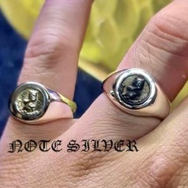 แหวนเงินแท้ ฝังเหรียญกระดุม ไอ้ส้มฉุน วัดทรงเสวย Sterling Silver 925 NSRG2854