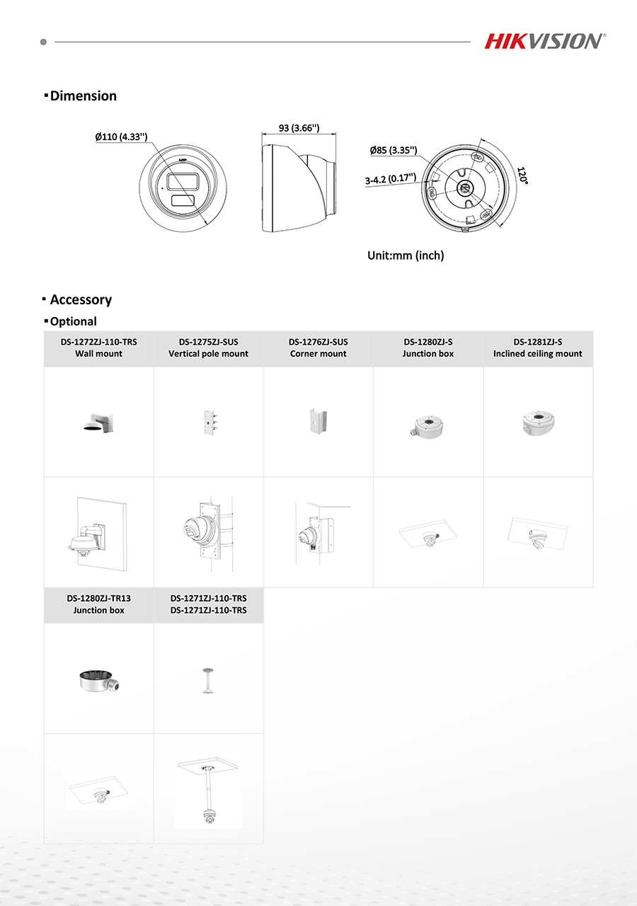 HIKVISION DS-2CD1347G2H-LIU กล้องวงจรปิด IP CAMERA 4MP ColorVu with Smart Hybrid Light มีไมค์ BY BILLIONAIRE SECURETECH DS-2CD1347G2H-LIU