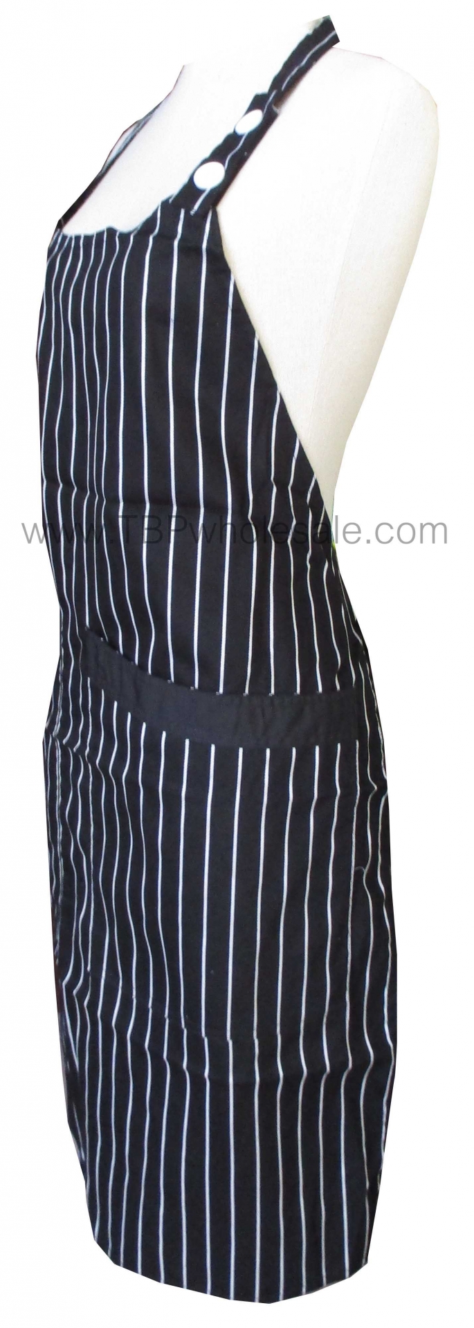 AP-020===ราคาส่ง 170 บาทต่อผืน ขั้นต่ำ 100 ผืน ผ้ากันเปื้อนลายริ้วดำขาว งานเย็บอย่างดีสวย (ผ้ายานดาย) Tel:081-0110084/02-3972066