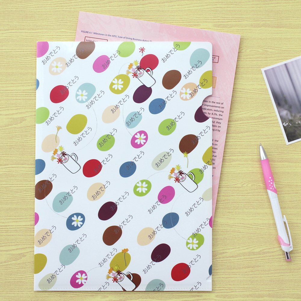 แฟ้มซอง A4 พิมพ์ลายภาษาญี่ปุ่น