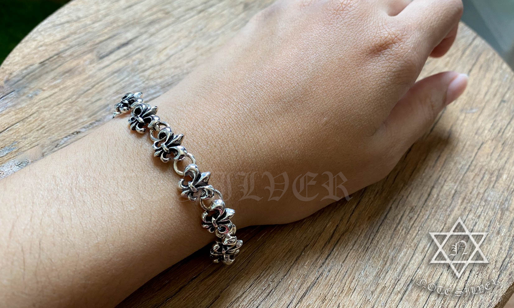 สร้อยข้อมือเฟลอเดอลีส เงินแท้ ขนาดน่ารัก Sterling Silver NSBL2272