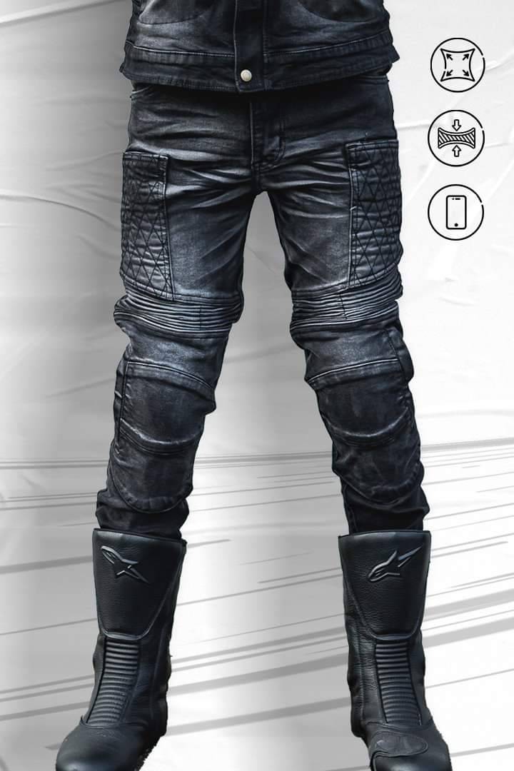 กางเกงยีนส์การ์ด MANTA DENIM (ใส่การ์ด ด้านข้างเข่า) กระเป๋า1ข้าง และ กระเป๋า2ข้าง
