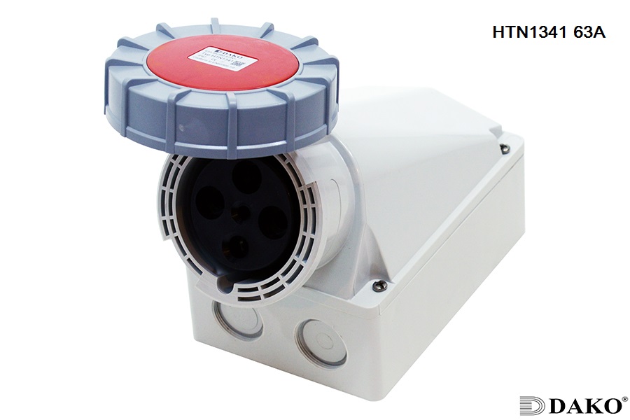 HTN1341 ปลั๊กตัวเมียติดลอย 3P+E 63A 400V IP67 6h