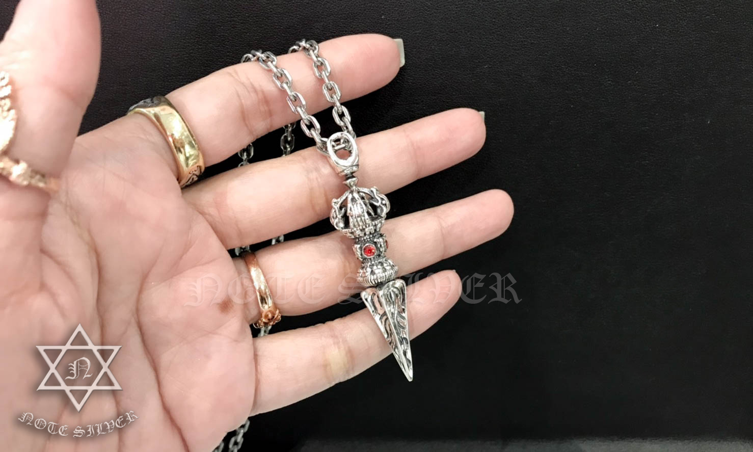 จี้วัชระเงินแท้ ปลายหอกแหลม Sterling Silver 925 NSPD2367