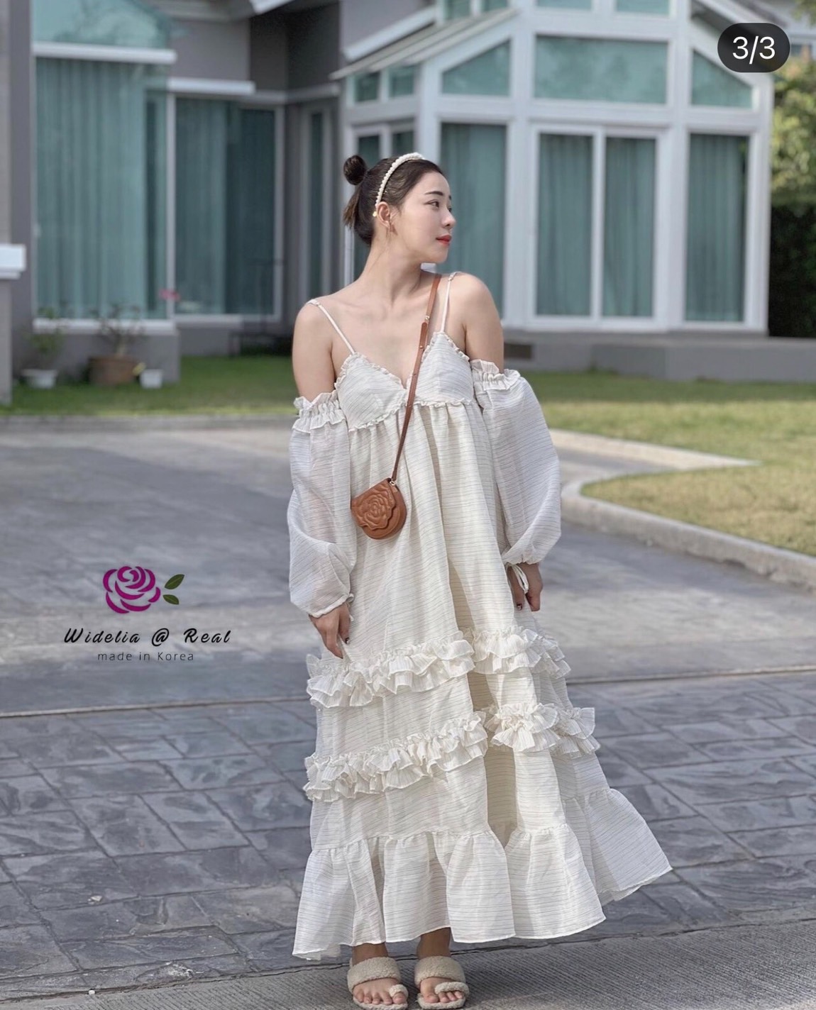 FD Maxi Dress แม็กซี่เดรสตัวยาวเว้าไหล่แสนสวย