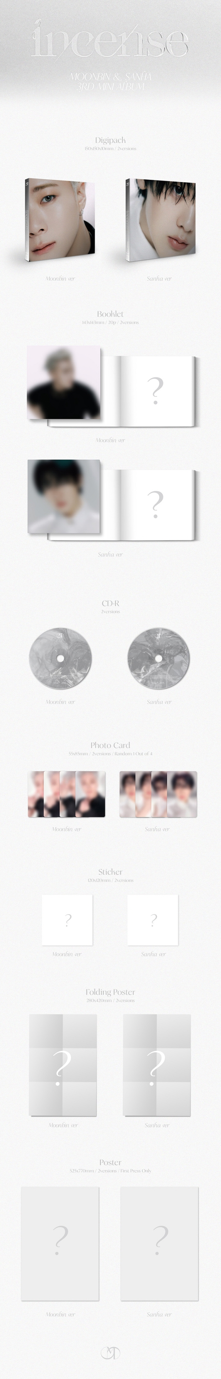 [PRE-ORDER] MOONBIN & SANHA - 3rd Mini Album "INCENSE" (Digipack ver.)