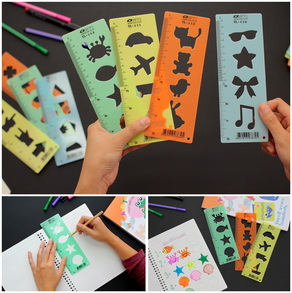 ไม้บรรทัดเทมเพลต 6.8x19ซม. ไอคอน