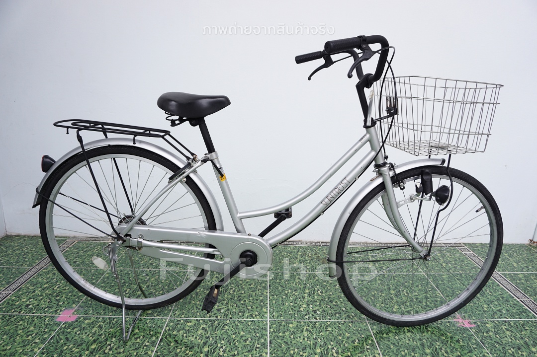 จักรยานแม่บ้านญี่ปุ่น - ล้อ 26 นิ้ว - ไม่มีเกียร์ - Suntrust - สีเงิน [จักรยานมือสอง]