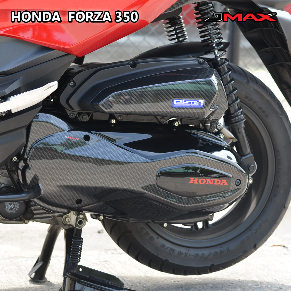 ครอบแคร้งสายพานเต็ม FORZA 350 ดำเงามุข ABS J MAX ราคา1880