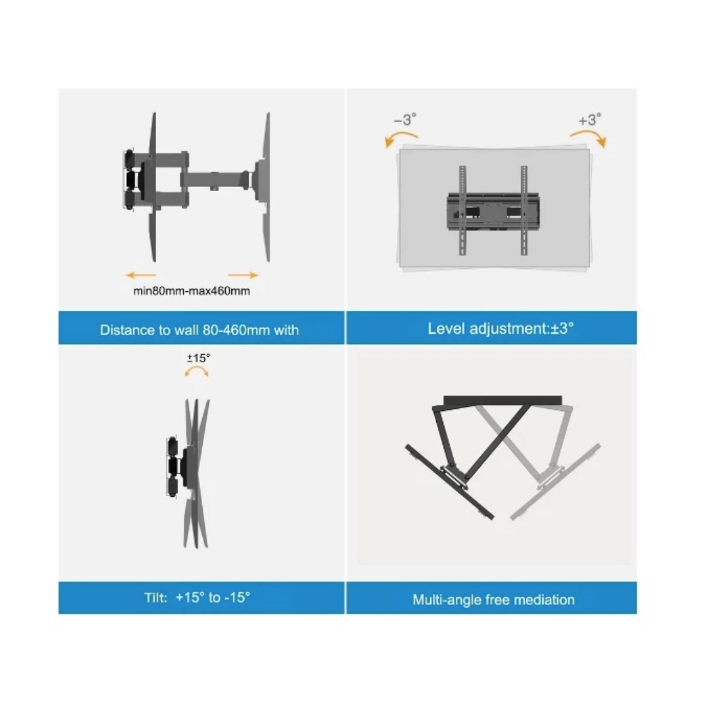 GLINK GWM-002 : ขาแขวนทีวี Flat Panel TV Plasma wall mount สำหรับทีวีขนาด 26-52 นิ้ว BY BILLIONAIRE SECURETECH GWM-002