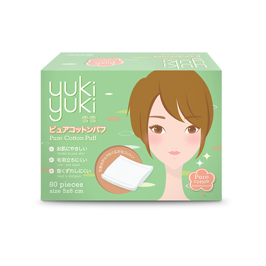 ยูกิยูกิ สำลีแผ่น รุ่นเพียวคอตตอน 80 แผ่น YUKIYUKI PURE COTTON PUFF 80 PCS.