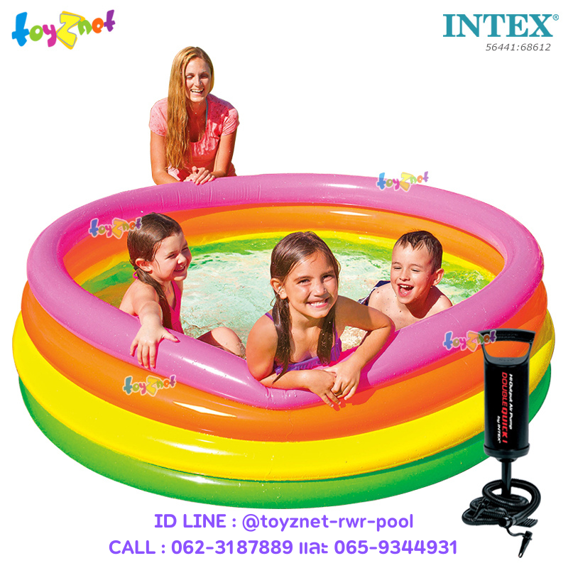 Intex Sunset Glow Pool 66in (1.68x0.46 cm.) no.56441/56452/54005 + DQI Air Pump