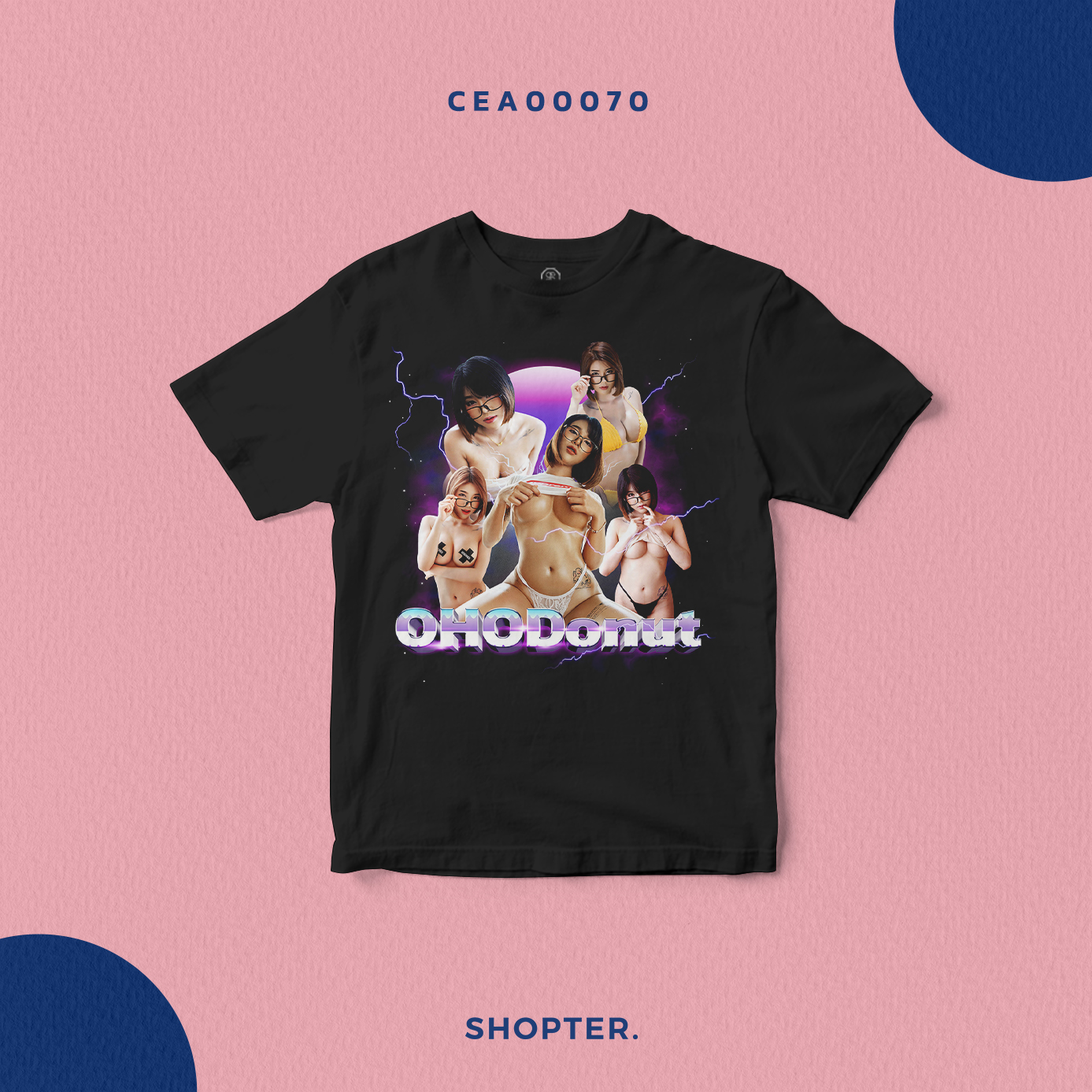 เสื้อยืด พิมพ์ลาย T-Shirt OHODonut (Black) CEA00070 #OHODonut #SHOPTER