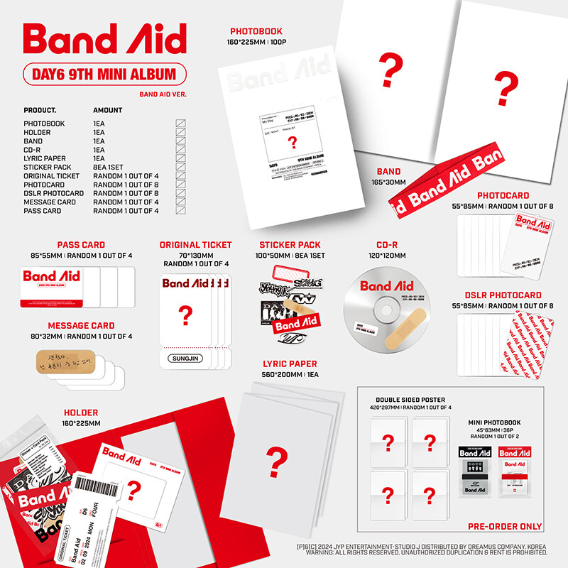 [PRE-ORDER] DAY6 - 9th Mini Album "Band Aid"