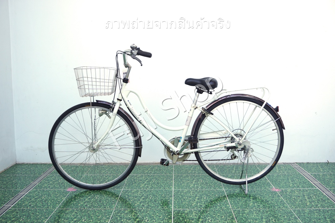 จักรยานแม่บ้านญี่ปุ่น - ล้อ 27 นิ้ว - มีเกียร์ - สีขาว [จักรยานมือสอง]