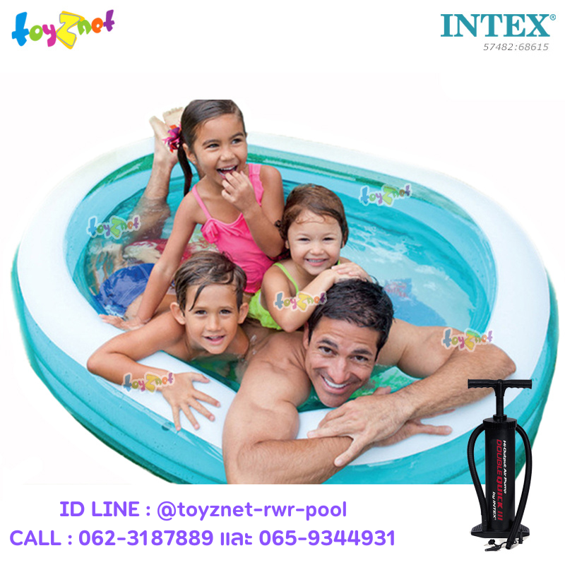 Intex Ahoy Pirate Friends Pool 1.63x1.07x0.46 m No.57482 + Double Quick III Hand Pump