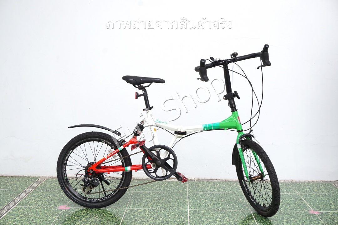 จักรยานพับได้ญี่ปุ่น - ล้อ 20 นิ้ว - มีเกียร์ - อลูมิเนียม - Coni tonino Lamborghini - สีขาว [จักรยานมือสอง]