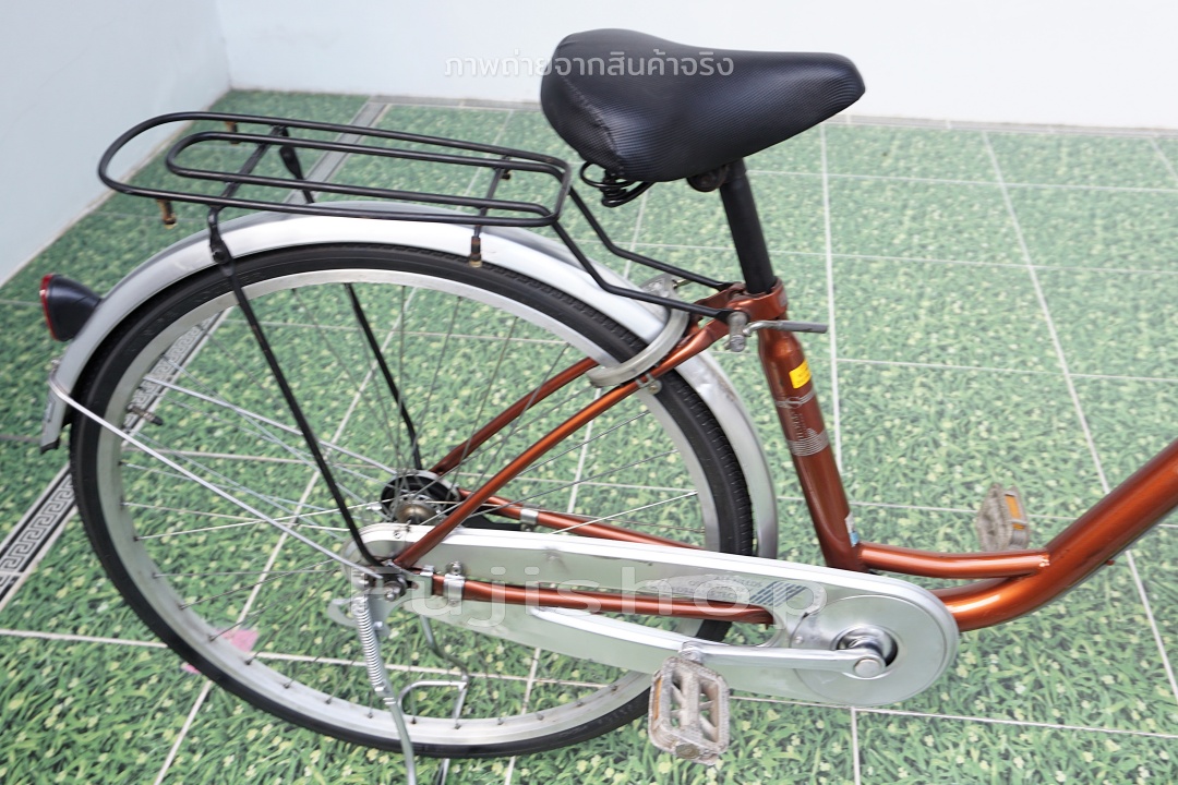 จักรยานแม่บ้านญี่ปุ่น - ล้อ 26 นิ้ว - ไม่มีเกียร์ - ไฟหน้าอัตโนมัติ - S-Tech - สีน้ำตาล [จักรยานมือสอง]