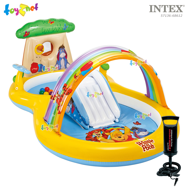 Intex Winnie The Pooh Play Center 2.82x1.73x1.07 ม. no.57136 + DQI Air Pump