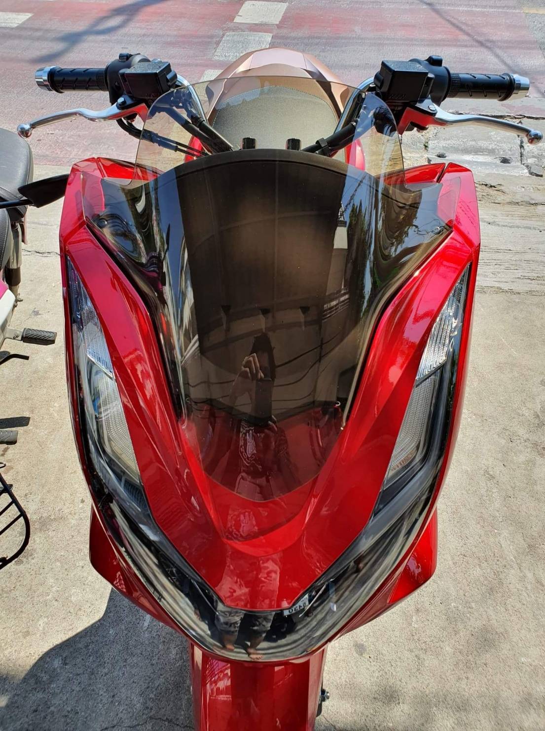 ชิวหน้าPCX 160 ฟ้า ใส ชา หนา3มิล ราคา490