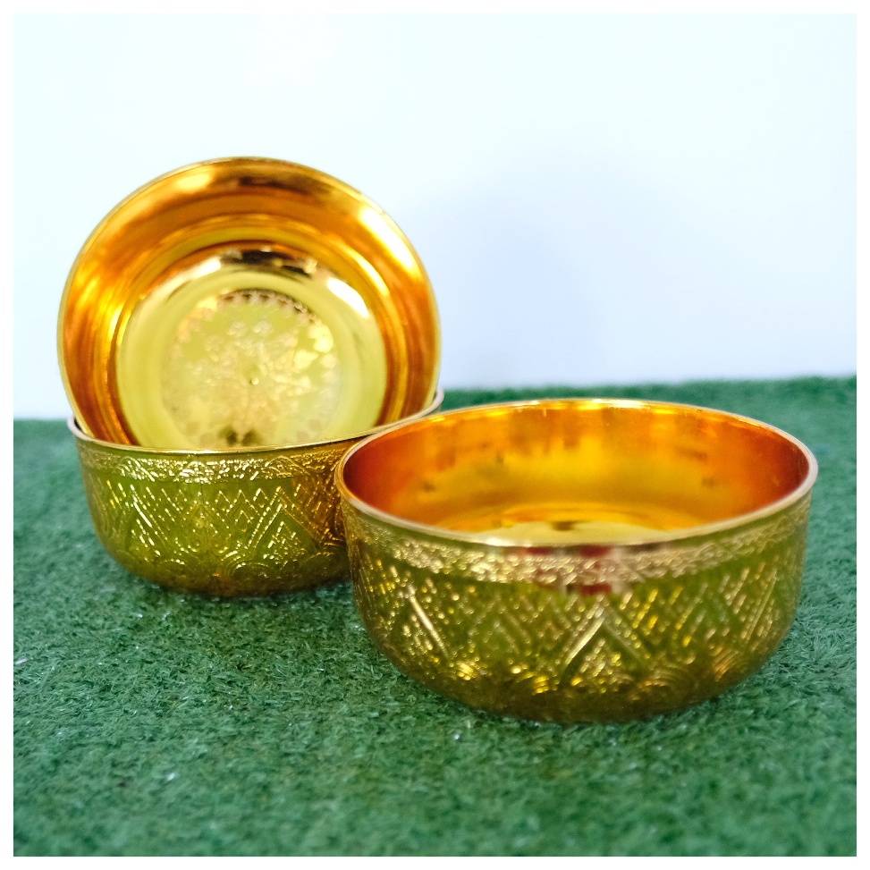 ขันน้ำลายไทย 18 ซม.(V) ทอง